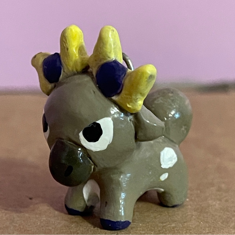 Custom made OOAK chibi stantler deer pokemon charm keychain figure toy